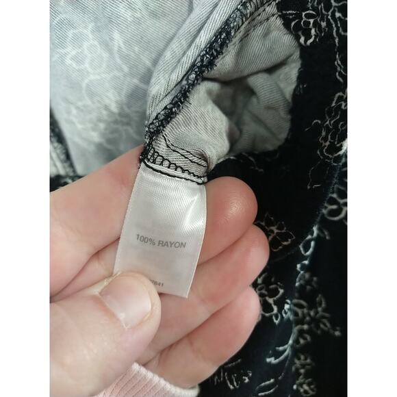 J Jill L* jogger pants women Drawstring Waist Black Floral comfort Pocket - Picture 8 of 13